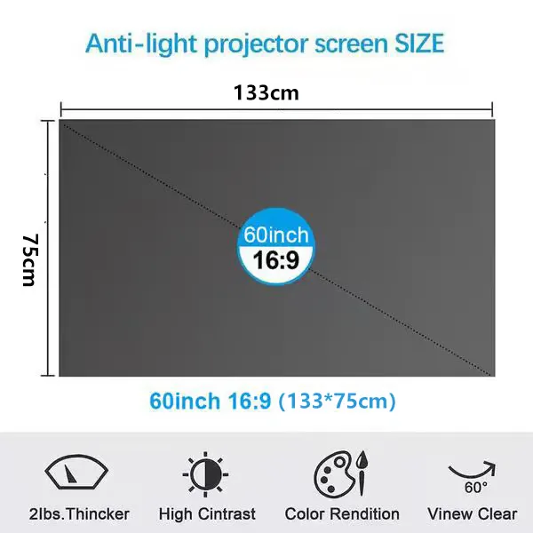 ⚡Hot Sales 49% OFF🔥Anti-Light Projector Screen (16:9)🎥✨