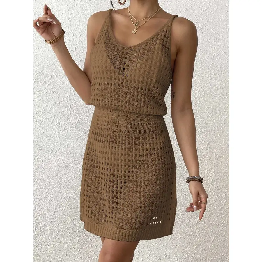 Everyday Crochet Knit Cover Up Mini Dress