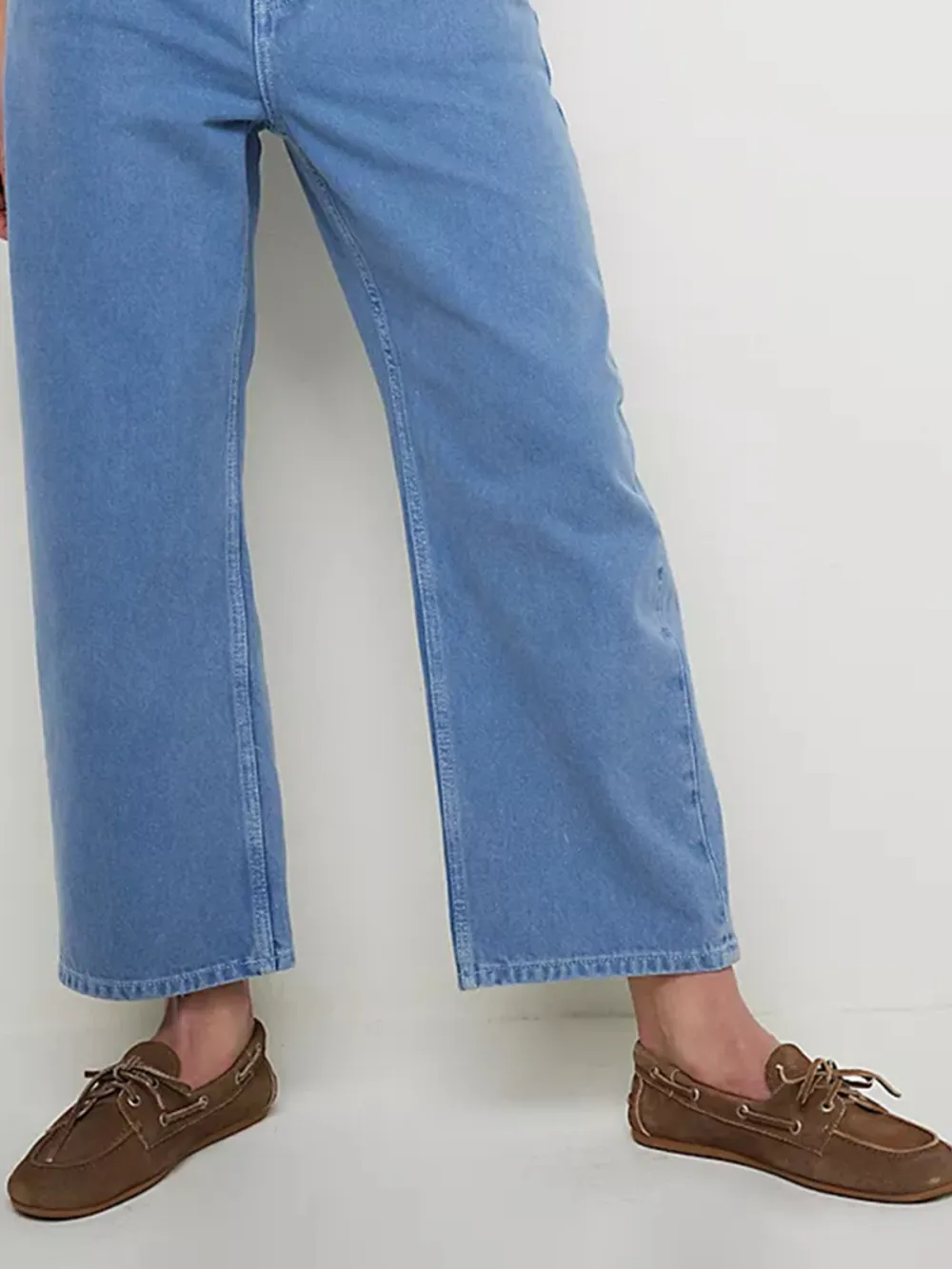 Casual Style Dropped Boyfriend Jeans Blue