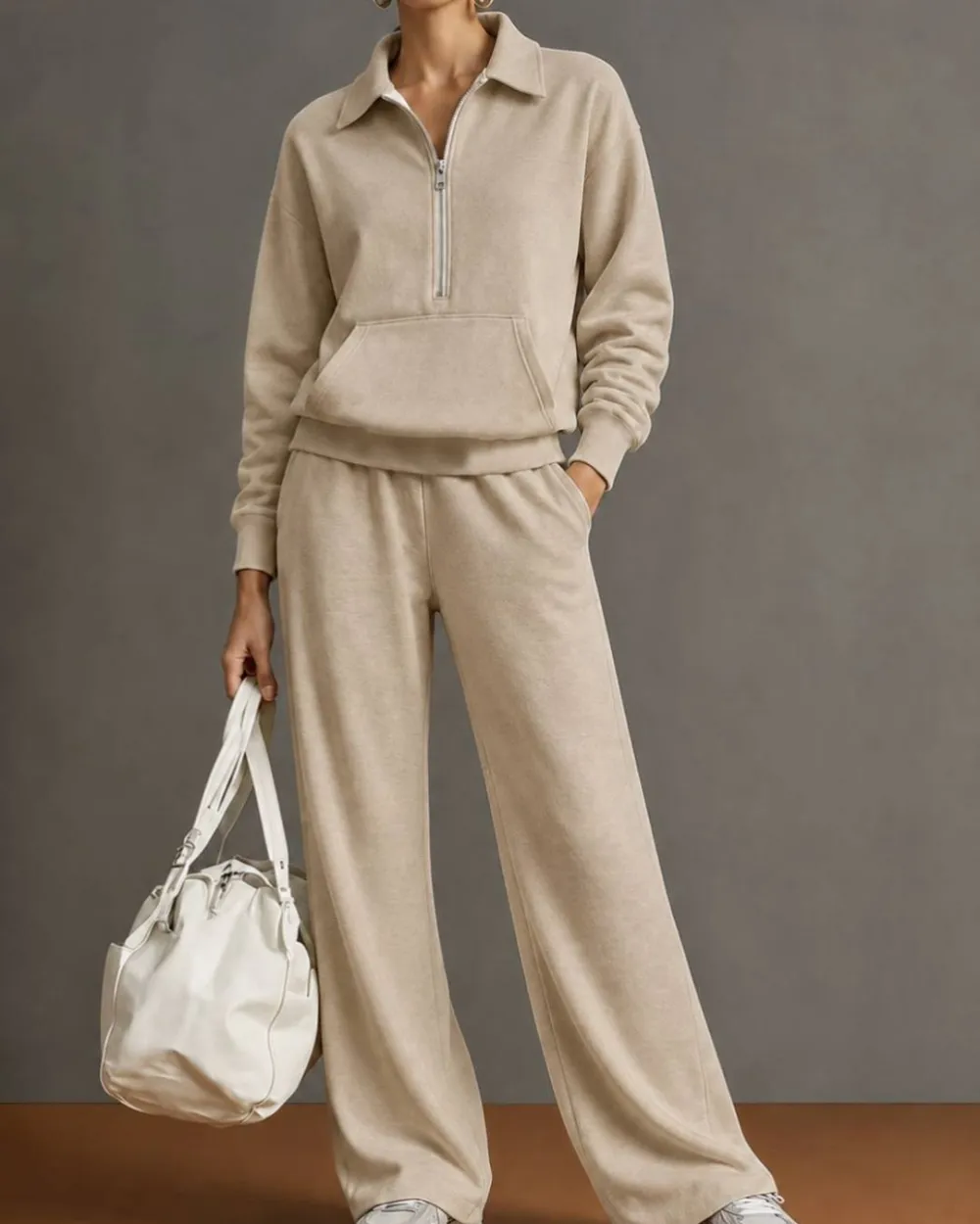 Half-Zip Sweatshirt and Pants Set