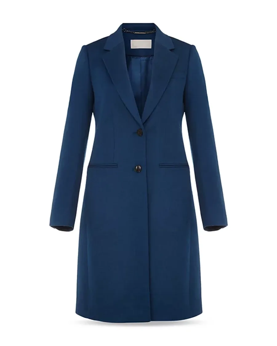 Notch Collar Long Sleeve Coat