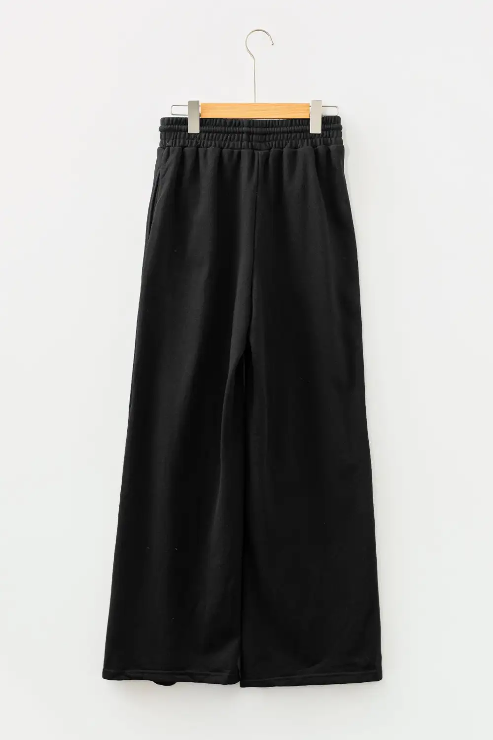 High-Waist Wide-Leg Drawstring Seamed Sweatpants