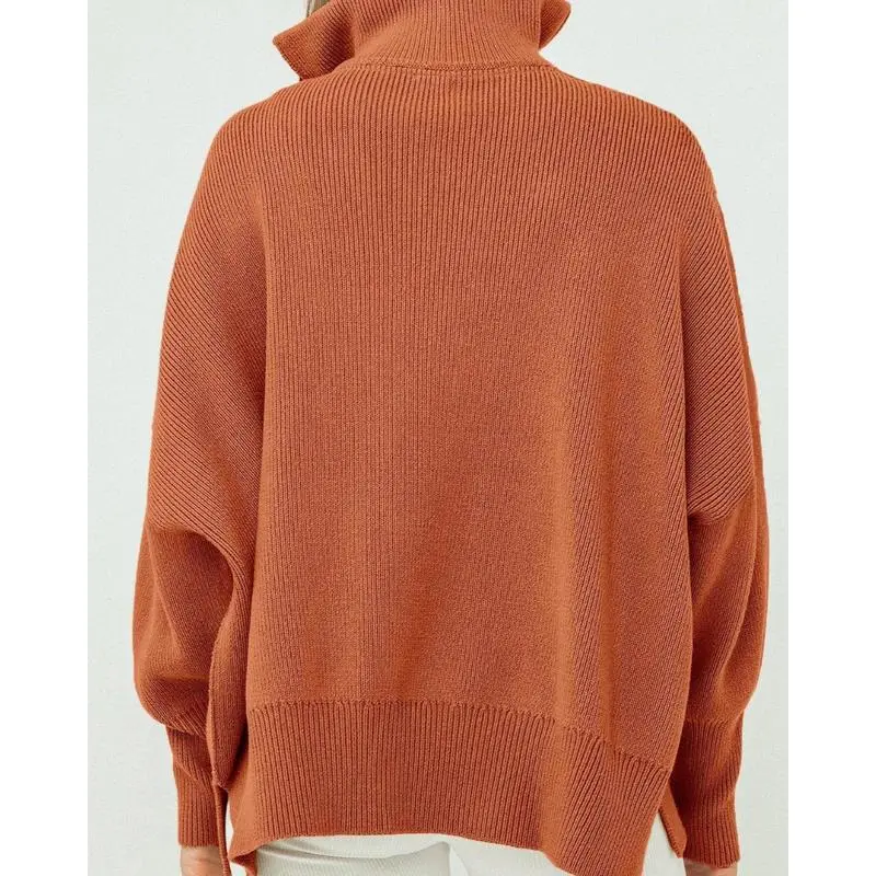 Womens Tunic Sweater Fall Long Sleeve 1/4 Zip Pullover Sweaters
