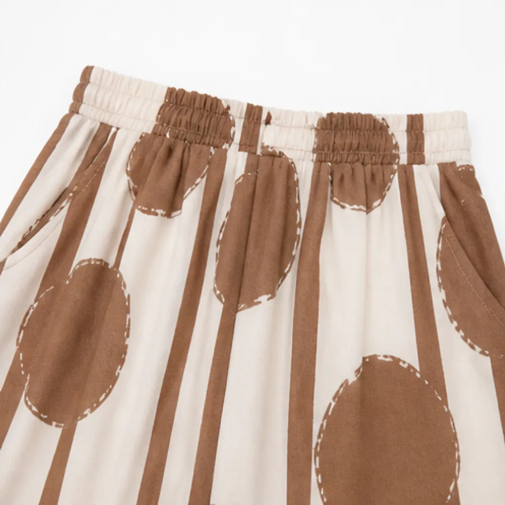 Asymmetric Drape Print Pants Set