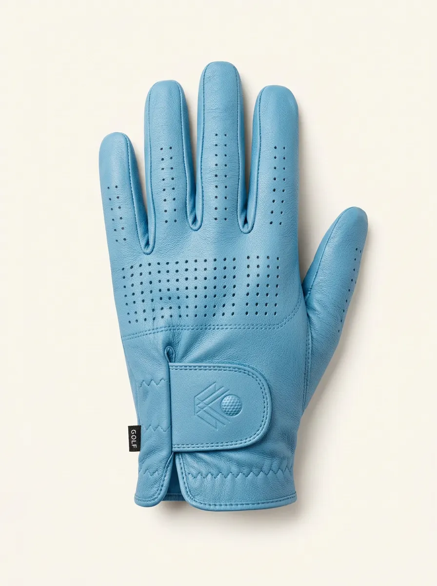 Course Perforated Embossed Leather Golf Glove
