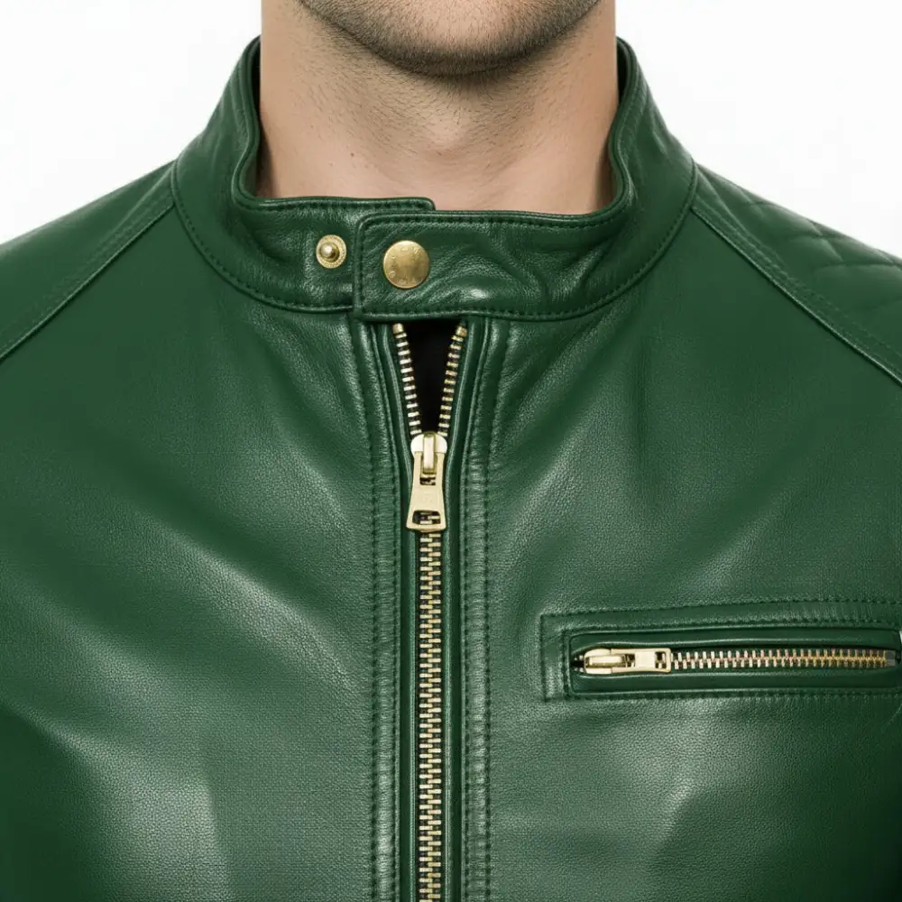 Streamlined Leather Biker Motorcycle Multi Pocket Jacket