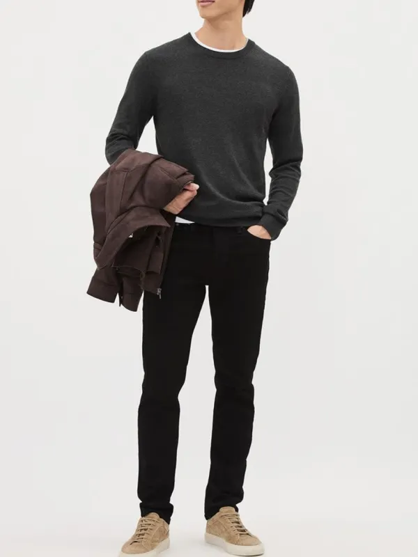 Charcoal Mix Long-Sleeve Crew-Neck Sweater