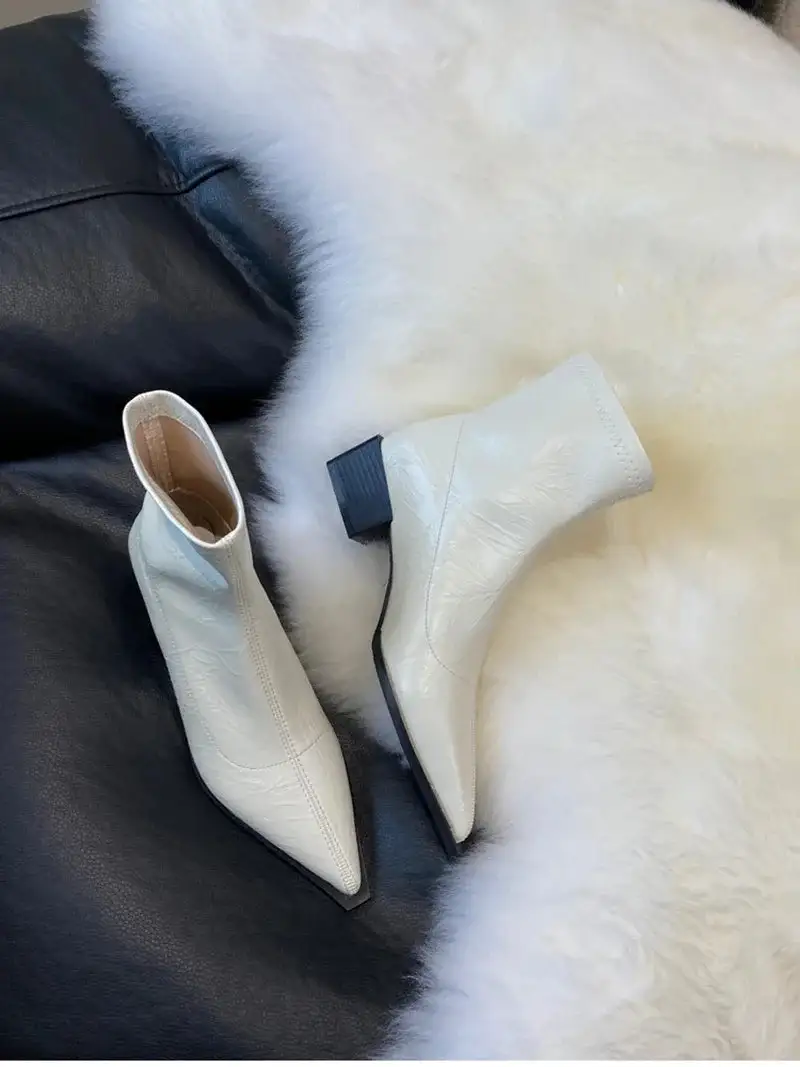 Leather Cowboy Pointed-Toe Knee-High Boots