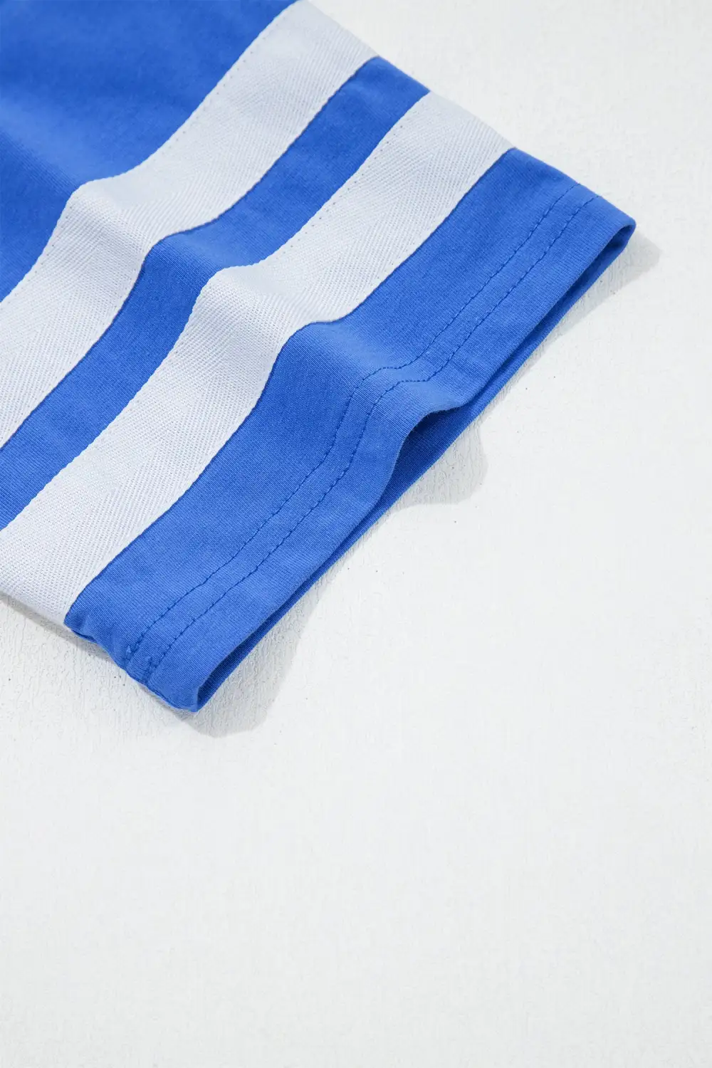Crew-Neck Short-Sleeve Varsity Cotton T-Shirt