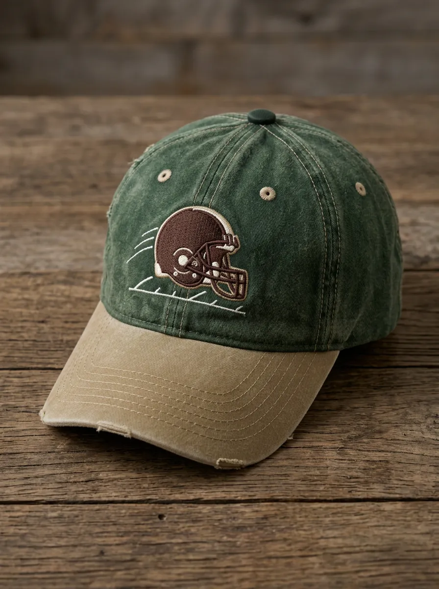 Unisex Gridiron Football Fan Helmet Embroidered Distressed Baseball Cap