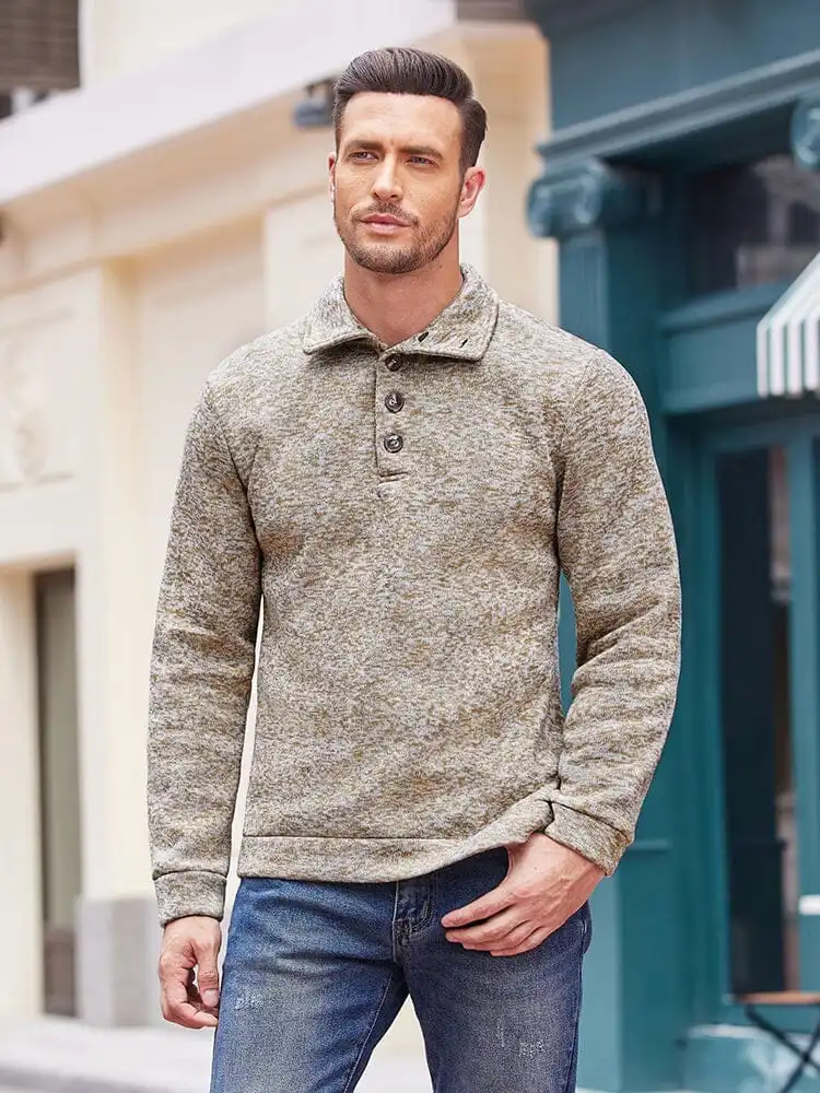 Casual Thermal Texured Knitted Sweatshirt Hoodie