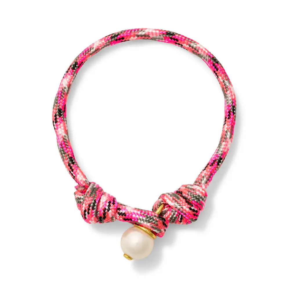 Paracord Pearl Button Bracelet