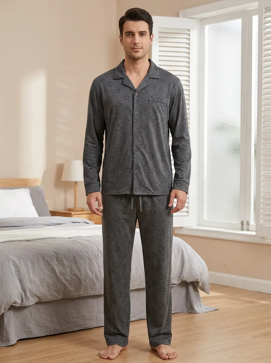 Modern Design Classic Men's Pajama Set