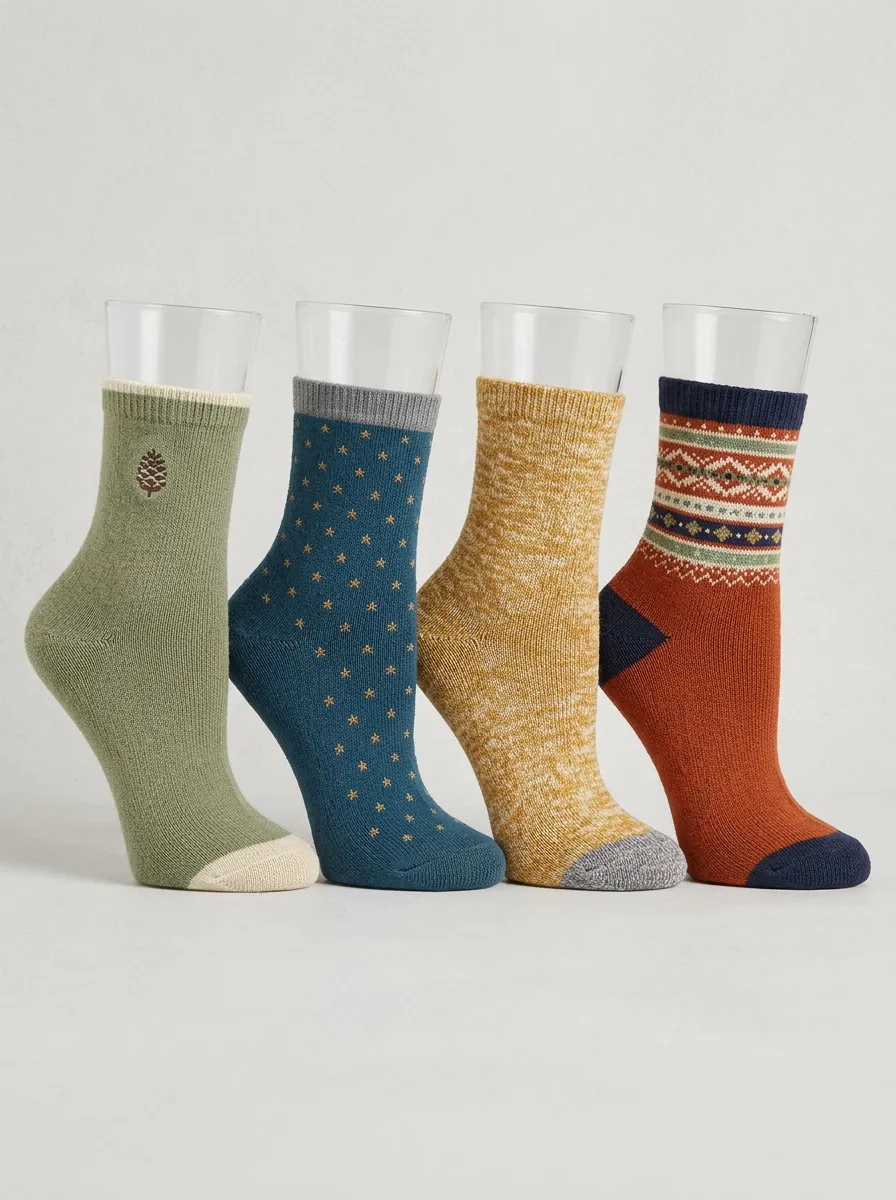 Nature Star Four-Pair Casual Socks