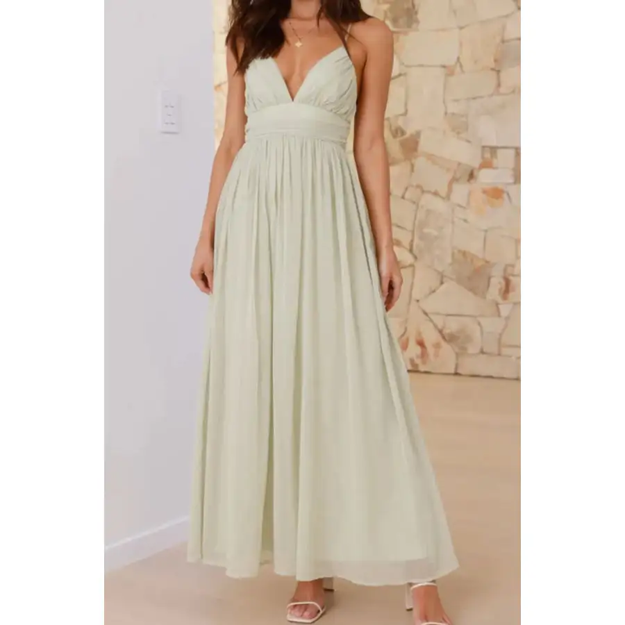 Ruched V Neck Cami Dress