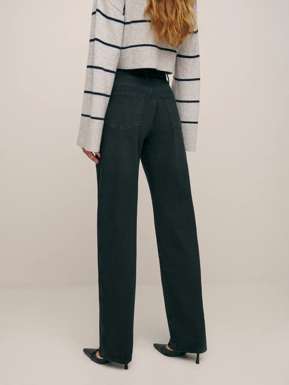 Dark Wash High Rise Straight Jeans