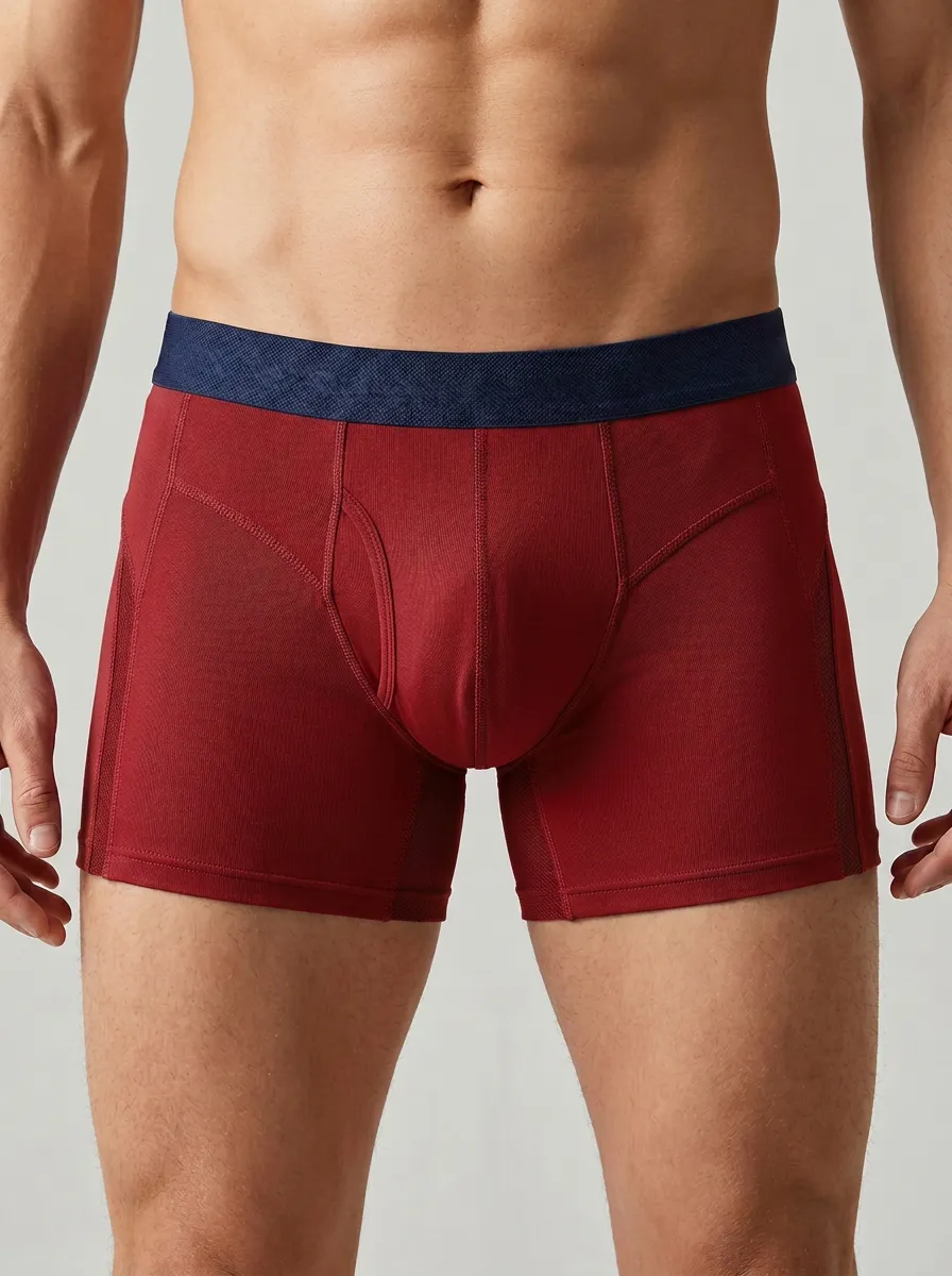Men's Athletic Performance Grey Solid Printed Boxer Briefs