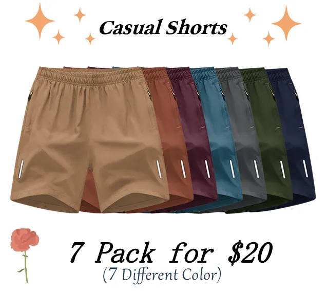 Men's Solid Color Zipper Pocket Shorts