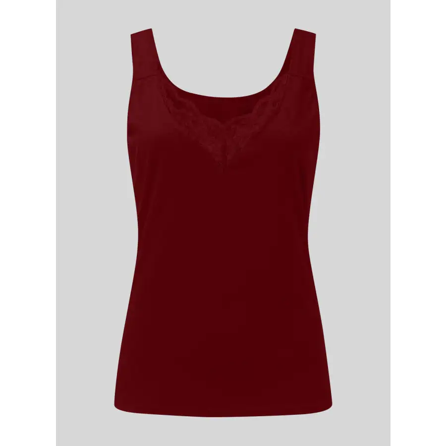 Full Size Lace Detail Sweetheart Neck Tank