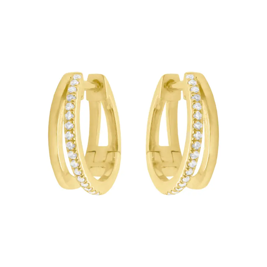 Refined Minimal Gem Detail Huggie Earrings
