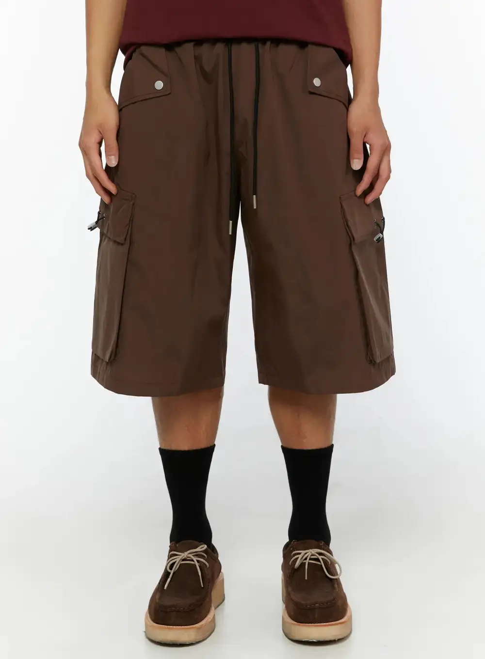 Men's Nylon Cargo Drawstring Bermuda Shorts