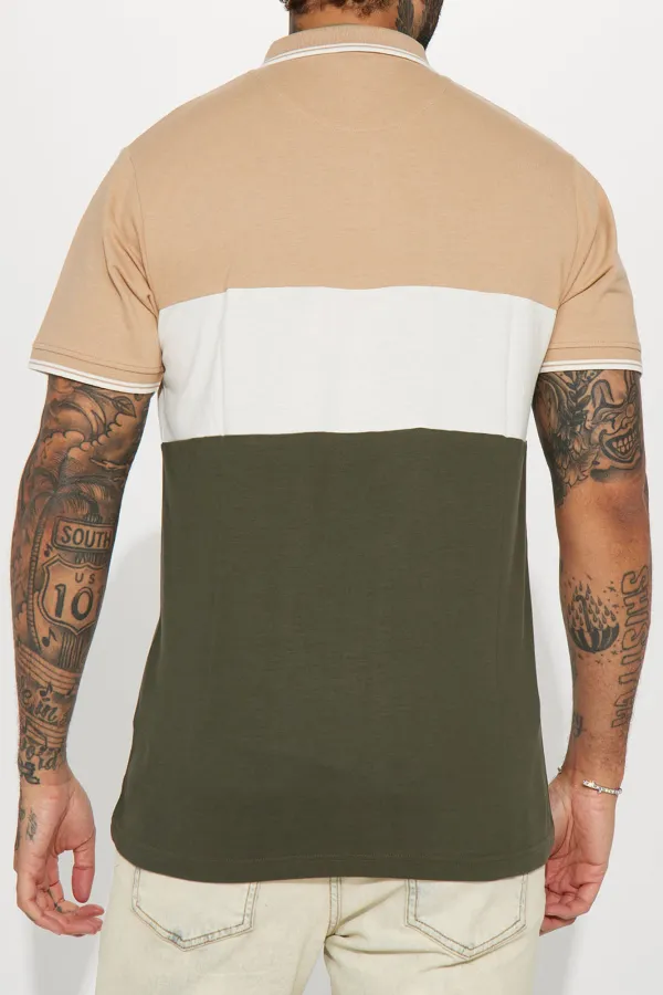 Color Block Short Sleeve Polo - Multi Color