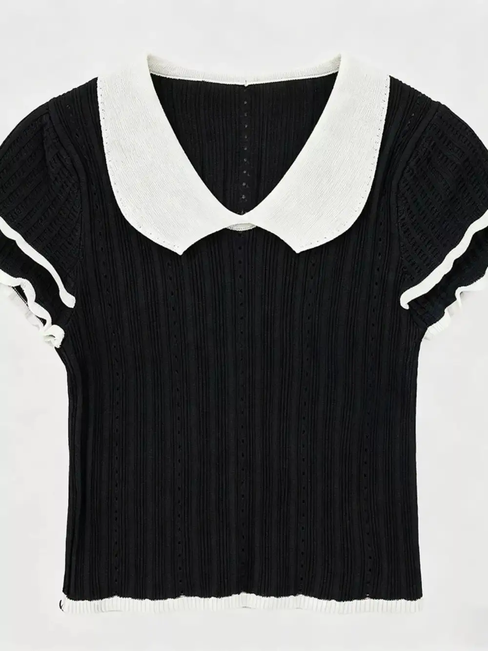 Peter Pan Collar Short Sleeve T Shirt