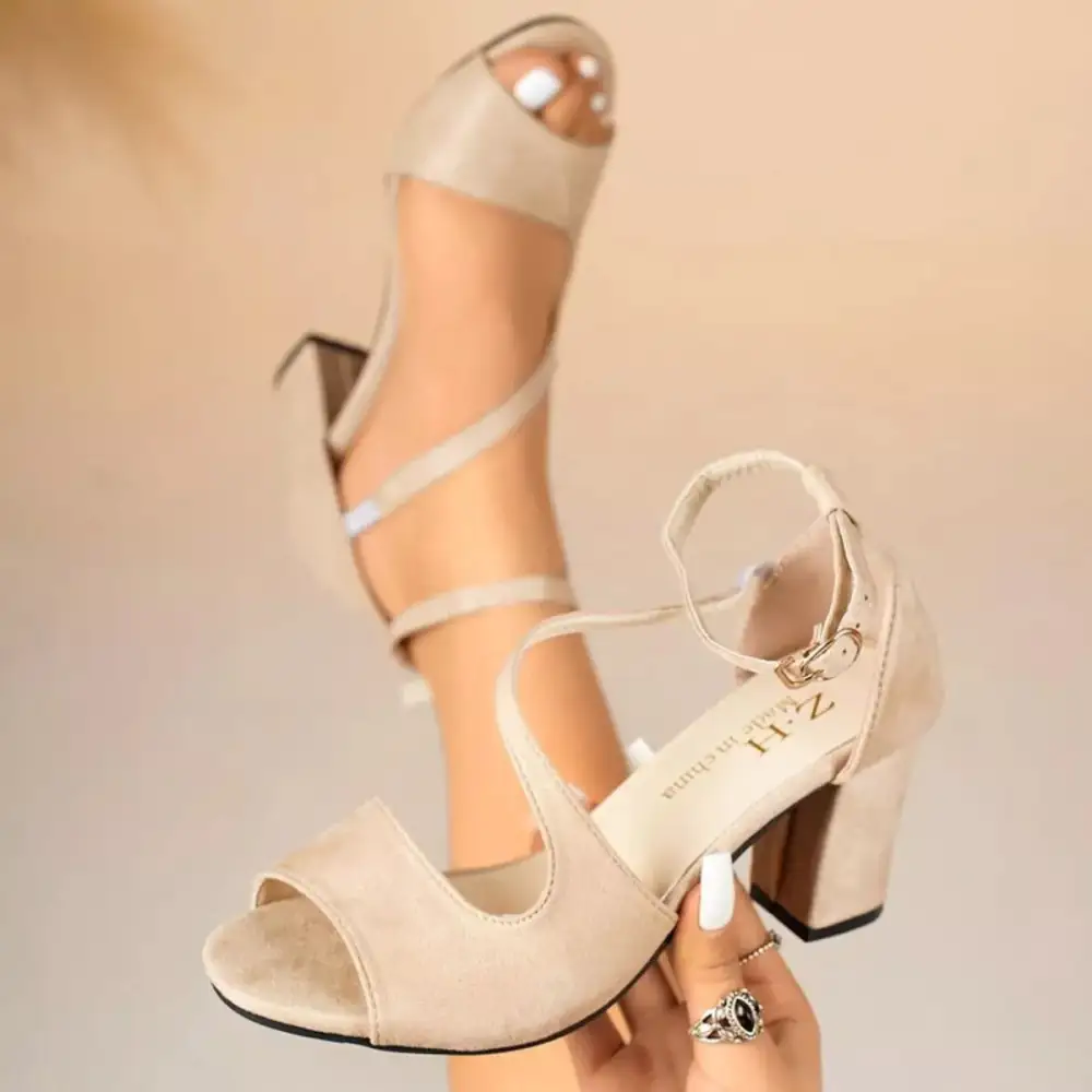 Peep Toe Block Heel Sandals