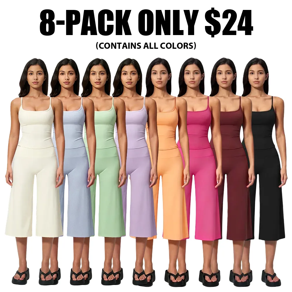 Strappy Tank Top and High-Waisted Mid-Length Shorts — Outdoor Running & Sports Set