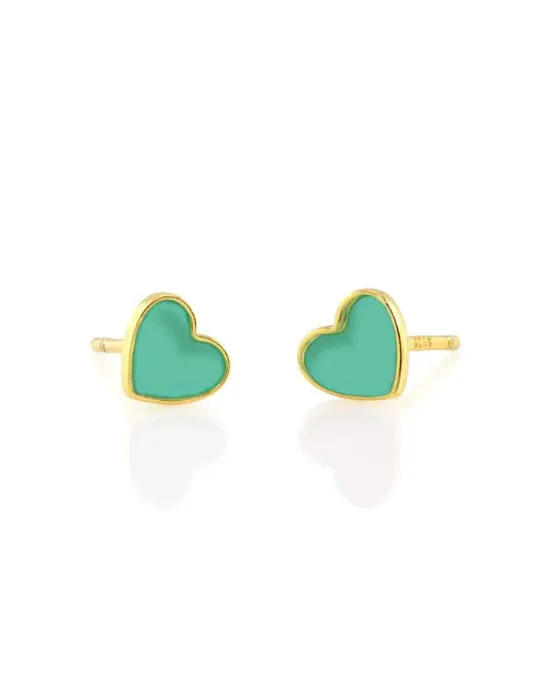Petite Heart Enamel Stud Earrings