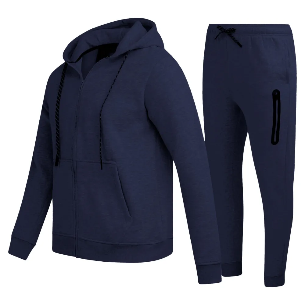 2 Piece Sweatsuit for Men with Zip Up Hoodie & Jogger Sweatpants