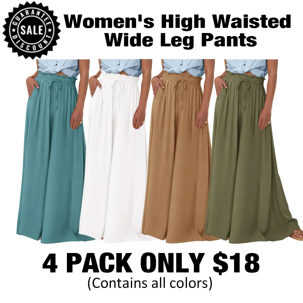 Women's High WaistedWide Leg Pants-🔥8-Pack- Only $24