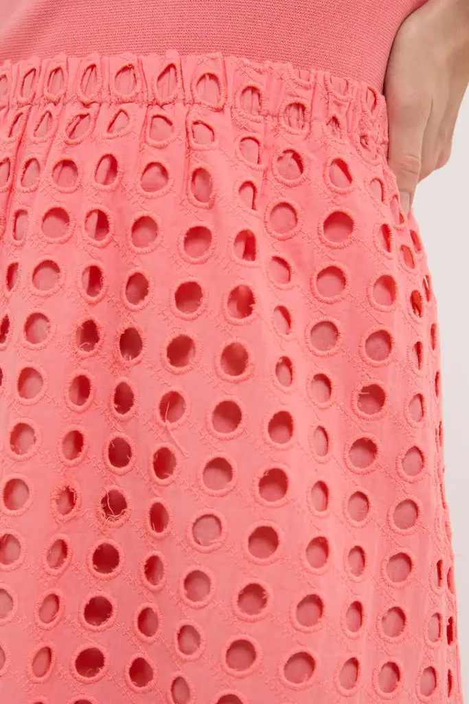 Tailored Refined Cotton Eyelet Mini Skirt