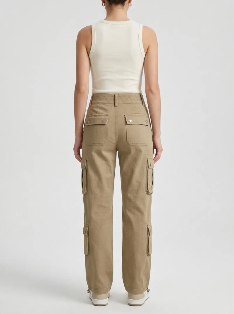 Flexible Utility Style Multi Pocket Finish Women's Multi Pocket Cargo Pants