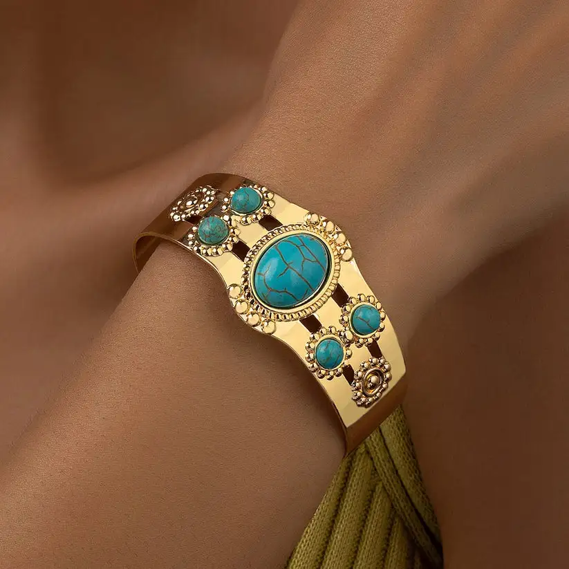 Clustered Stone Statement Bracelet