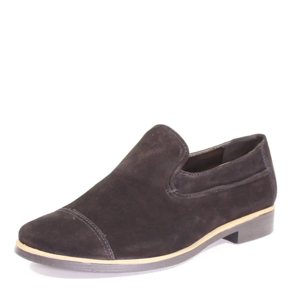 Nubuck Slip On Flat Loafers