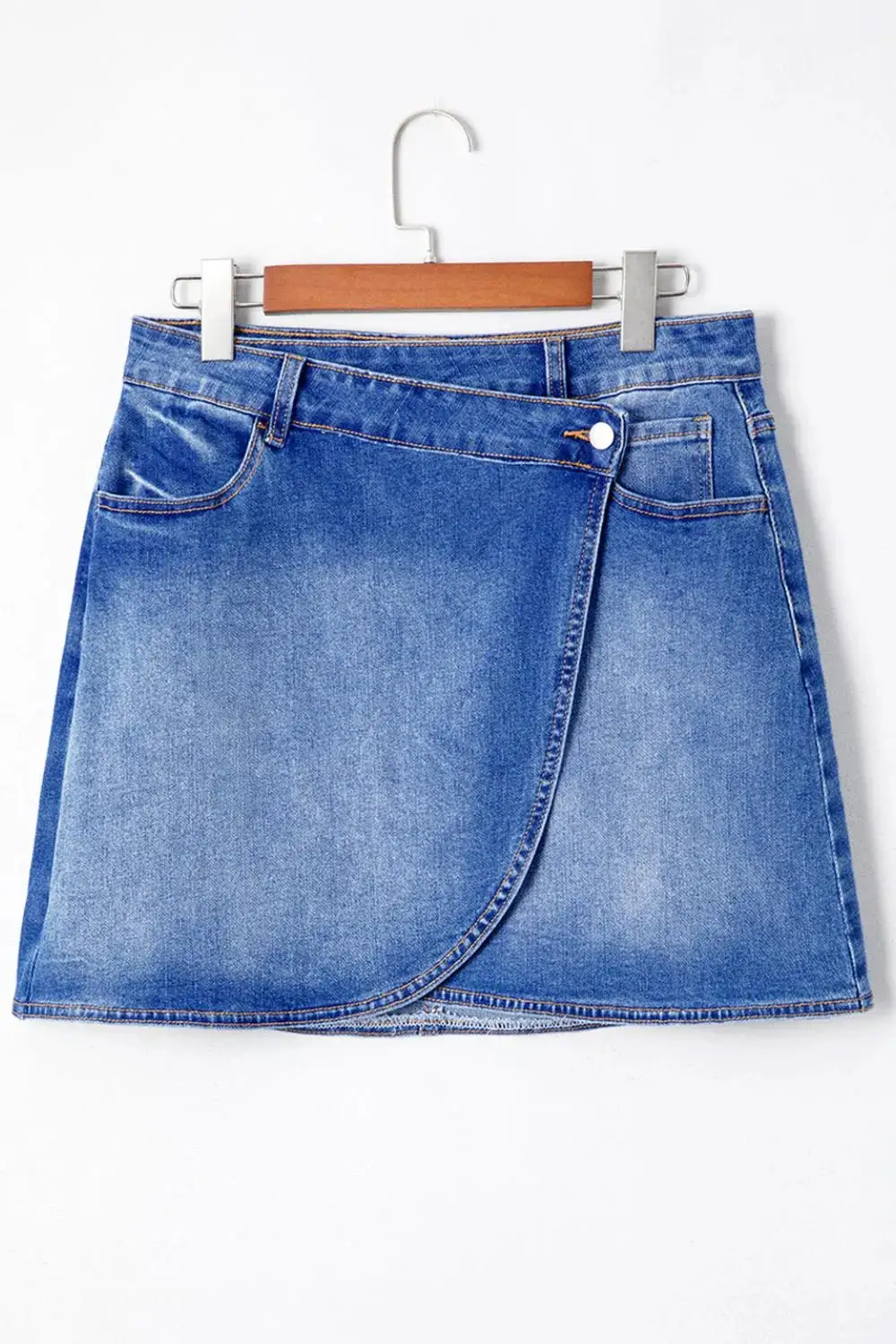 Loose Wrap Denim Skirt
