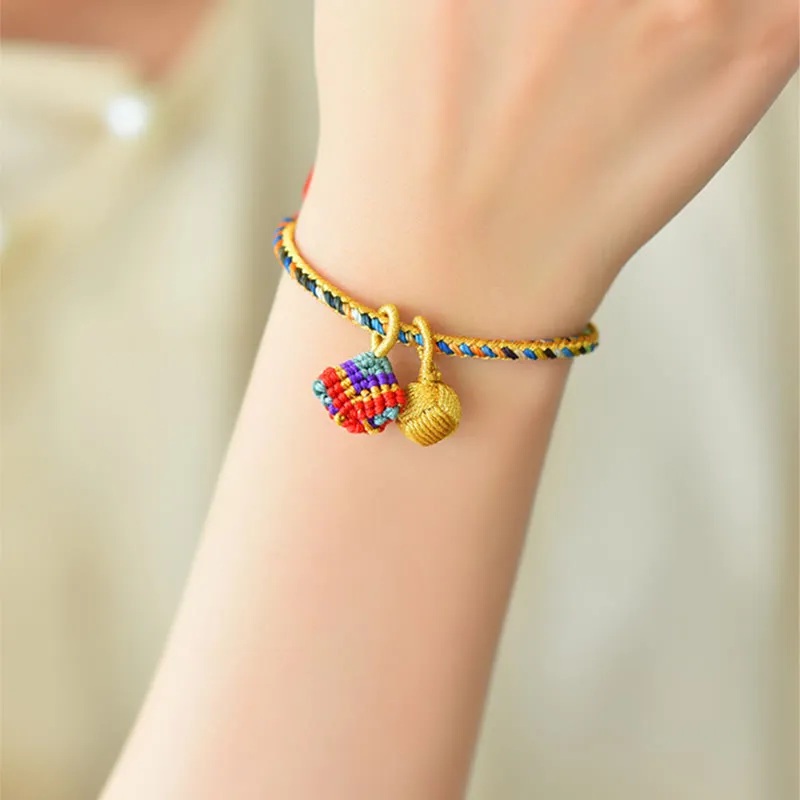 Rope Handmade Ball Charm Bracelet