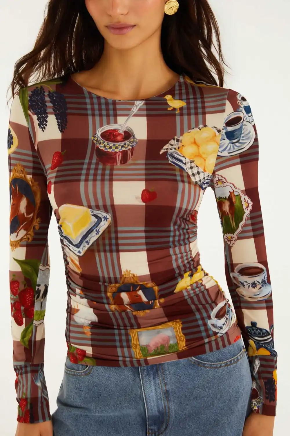 Graceful Long-Sleeve Blouse