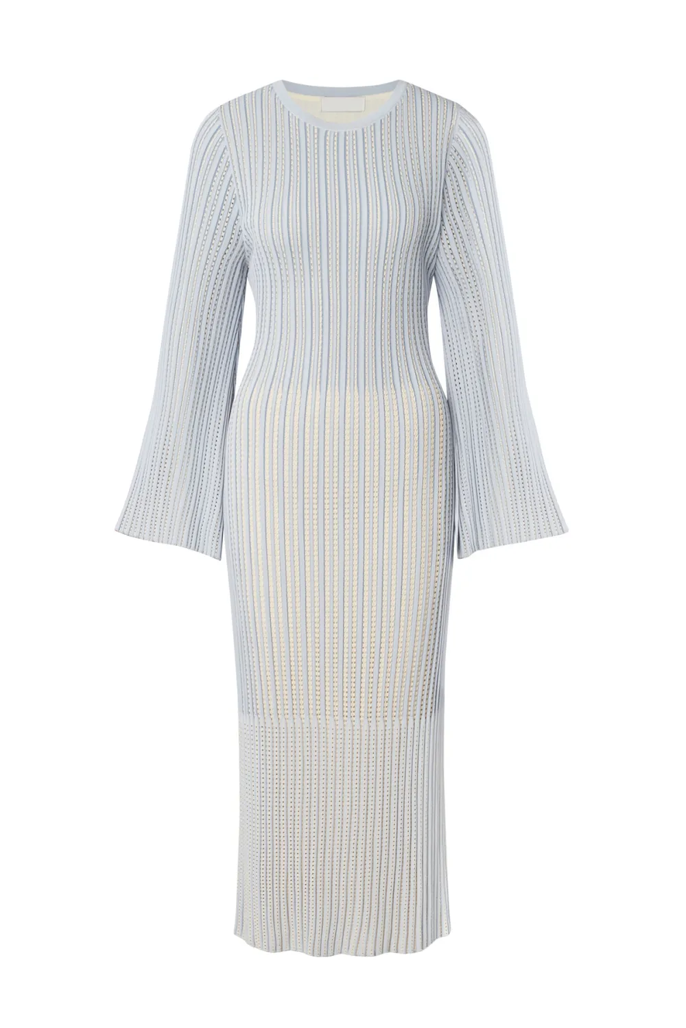 Ribbed Knit Flared Midi Dress