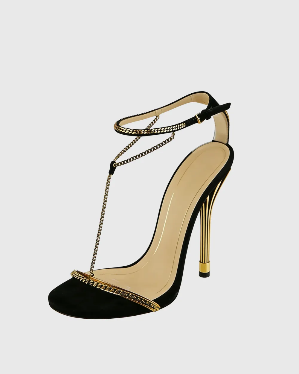 Vintage Chain T Strap Sandals