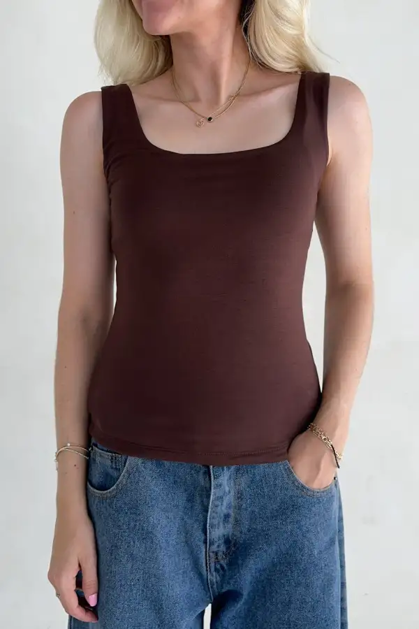 Relaxed Fit Soft Square Neck Tank Top