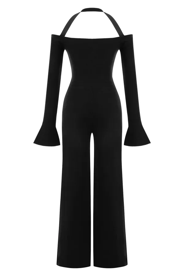Halter Jumpsuit-Black