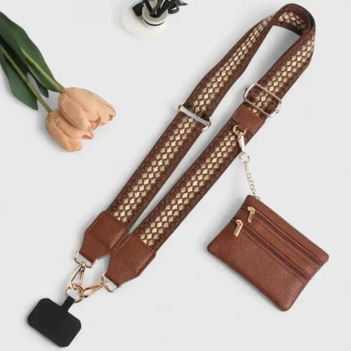 Wide Strap Twill Handbag