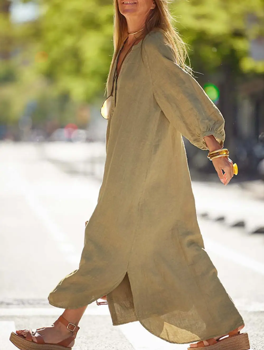 Clean Line Long-Sleeved Cardigan Dress
