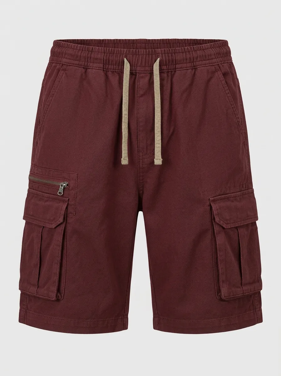 Men's Casual Outdoor Multi-Pocket Drawstring Cargo Shorts