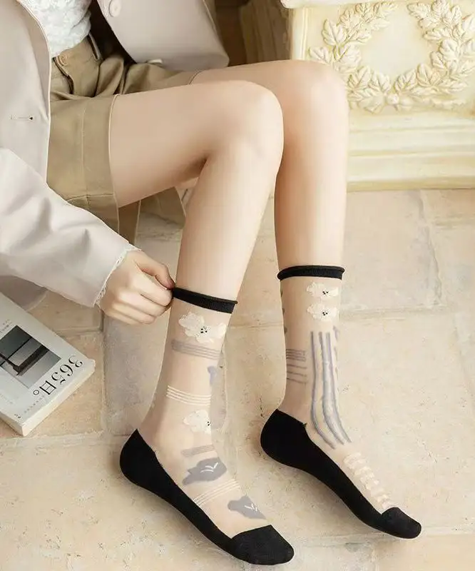 Jacquard Mesh Thin Socks