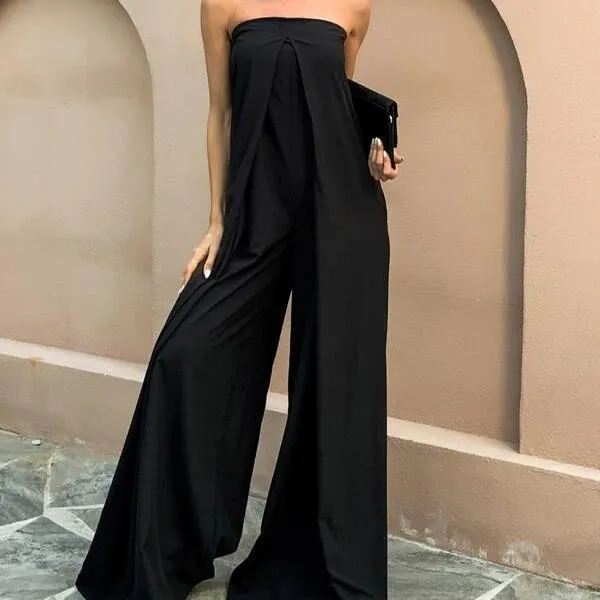 And Wide Leg Tube Jumpsuit