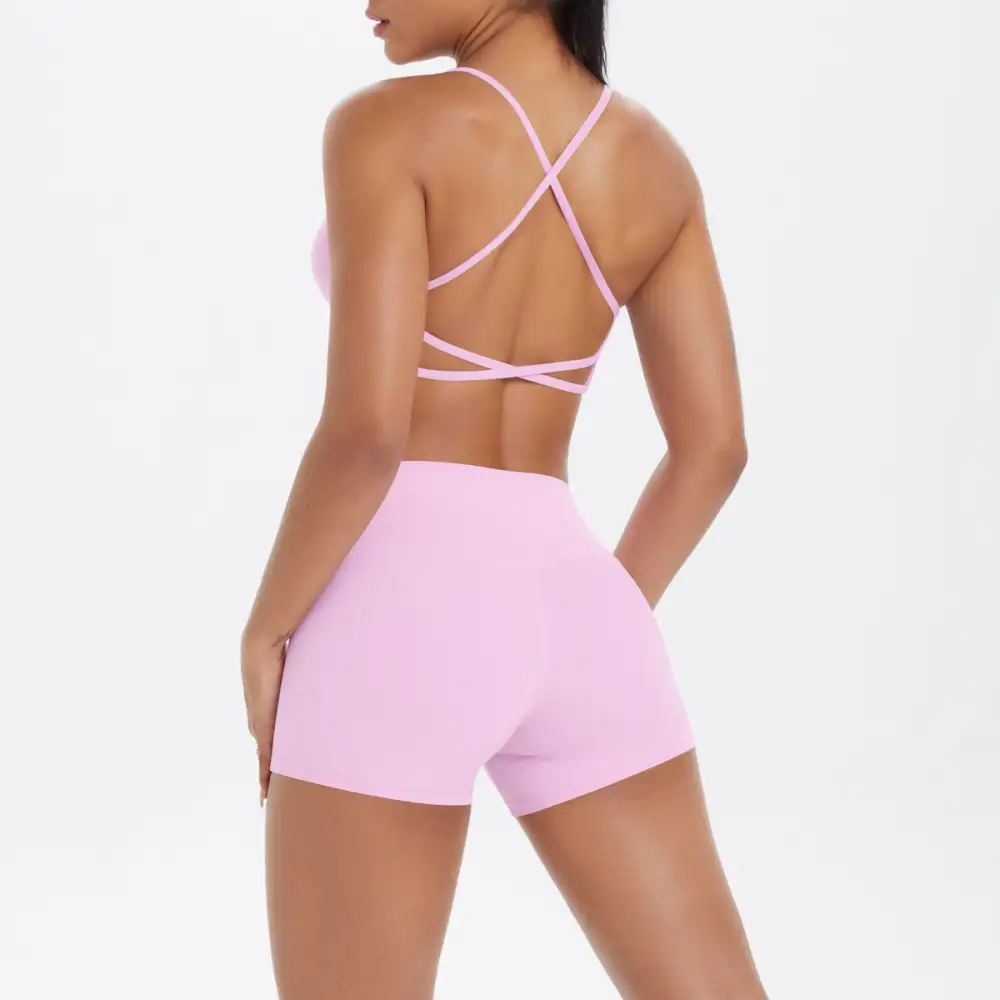 Backless Sleeveless Two-Piece Top and Shorts Active Set