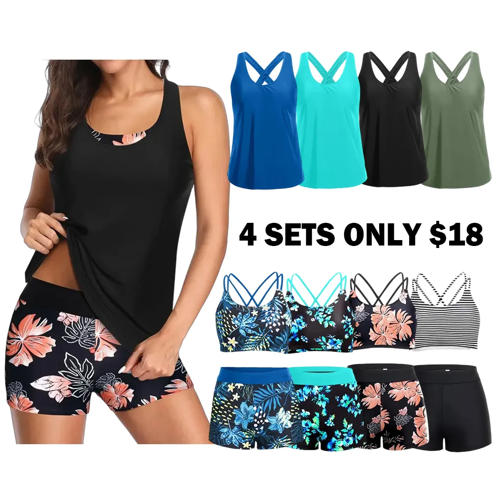 Women's three-piece vest swimsuit set